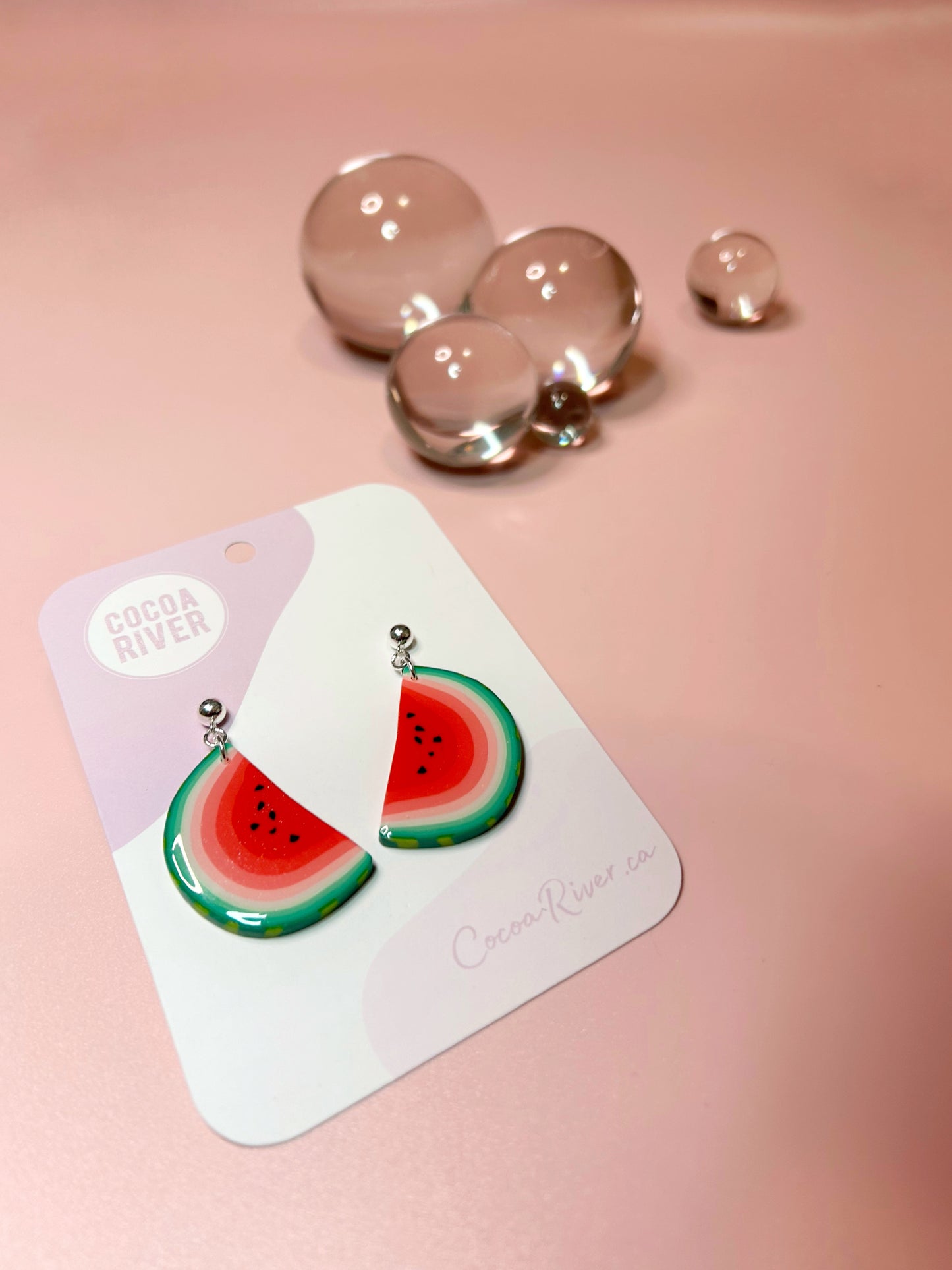 Watermelon Ball Studs (.925s)