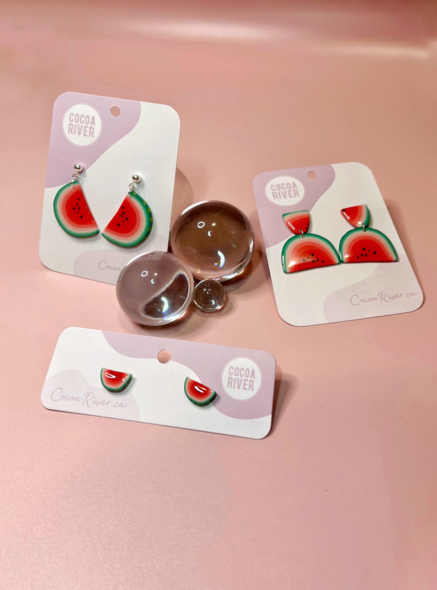 Watermelon Ball Studs (.925s)