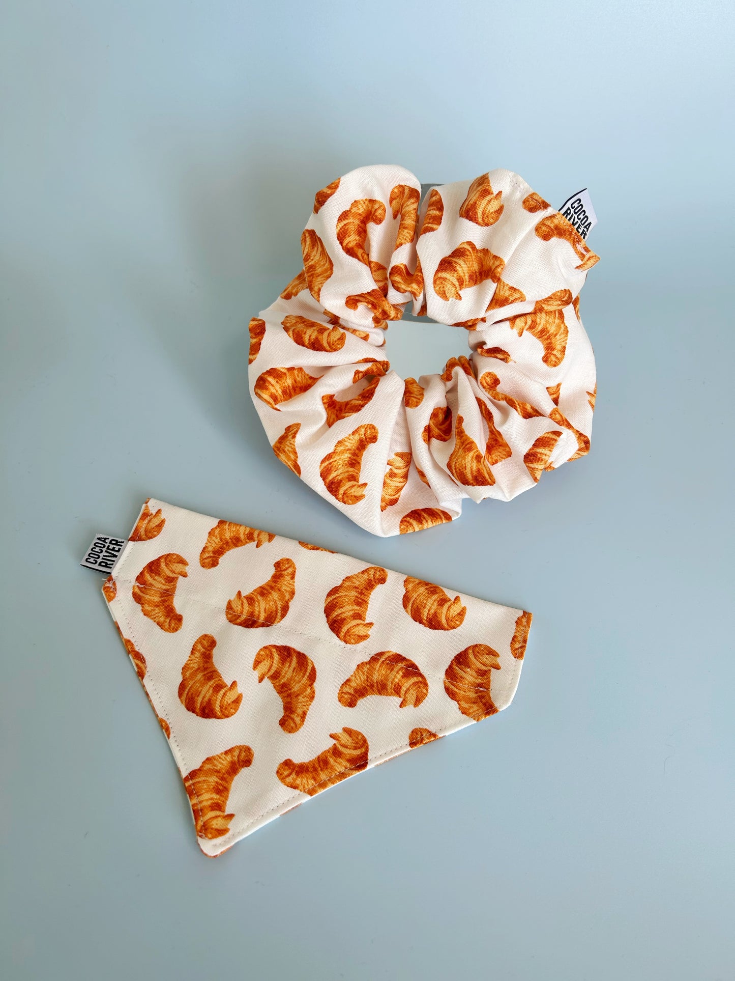 Croissant Pet Bandana & Scrunchie Set (20% Goes to PAW)