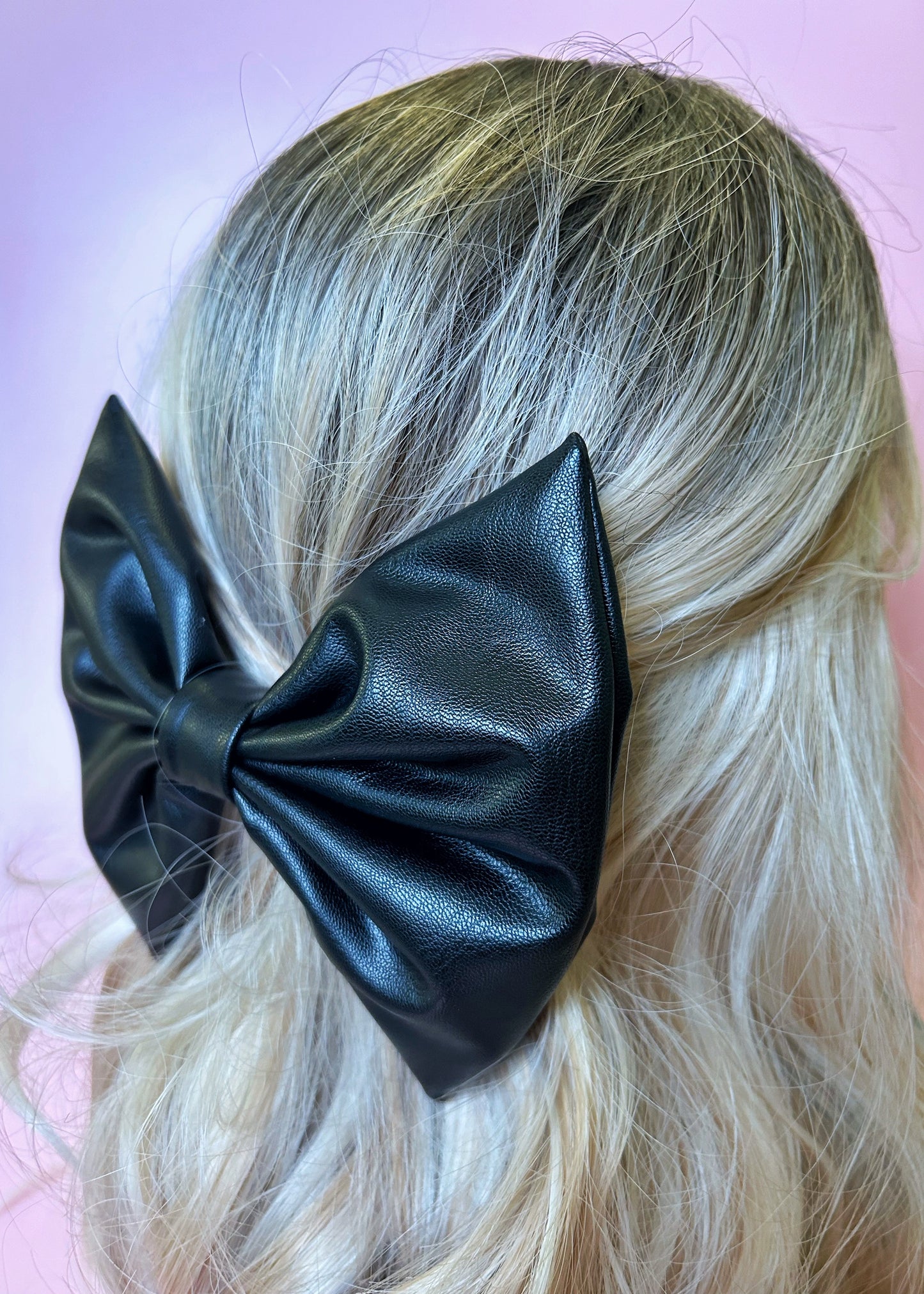 Raven Fuax Leather Bow