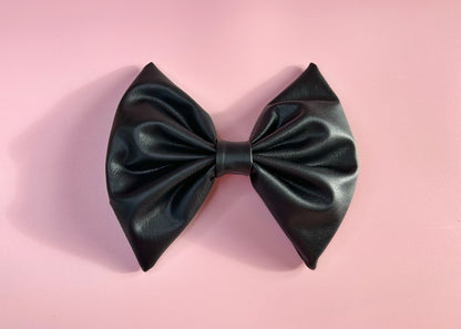 Raven Fuax Leather Bow