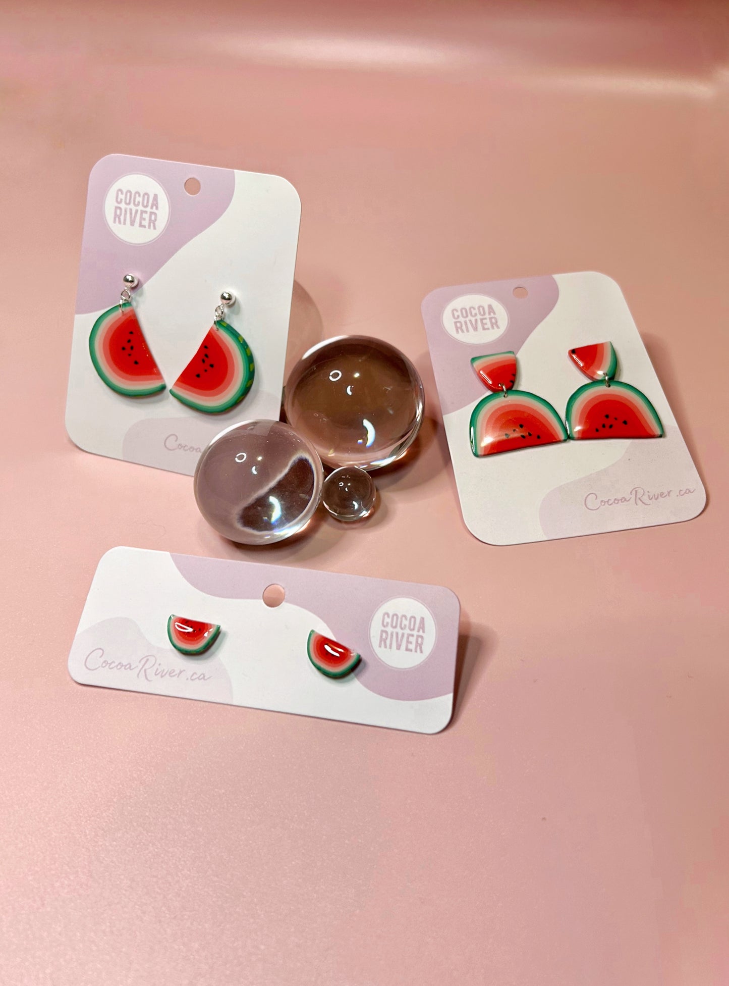 Mini Watermelon Studs (.925s)