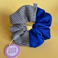 Dual Toned Cobalt & Houndstooth Jumbo Scrunchie