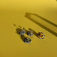 Cobalt & Houndstooth Cameo Studs (.925s)